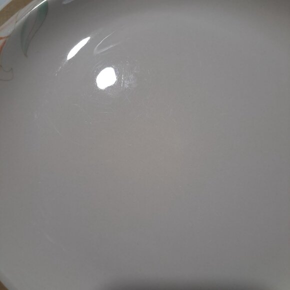 Syracuse China Calla Lily Oval Dinner Plate Cream & Brown Floral Design 14-C - Picture 6 of 10